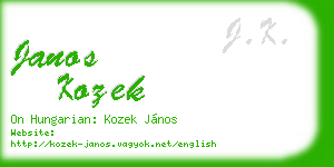 janos kozek business card